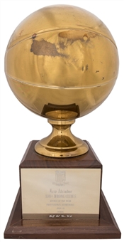 1969-70 100% Wrong Club’s Rookie of the Year Trophy Presented To Lew Alcindor (Abdul-Jabbar LOA)